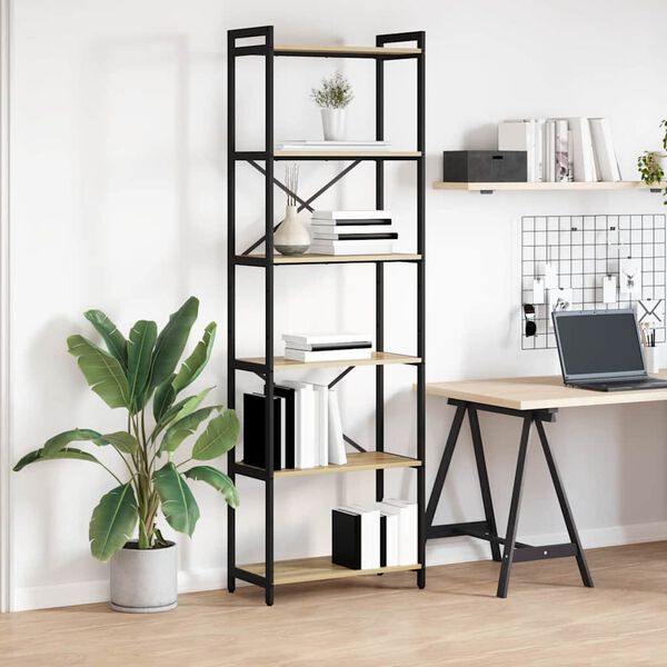 vidaXL K&ouml;nyvespolc Sonoma t&ouml;lgy 40 x 30 x 85 cm Faanyag