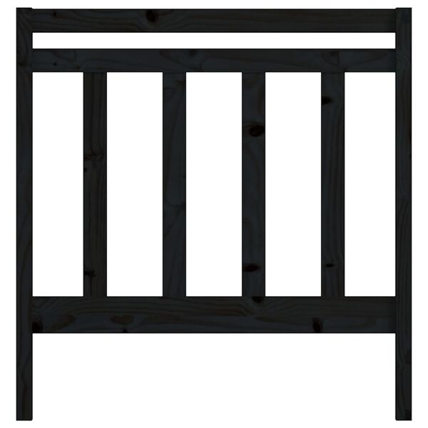 vidaXL fekete tömör fenyőfa ágyfejtámla 96 x 4 x 100 cm