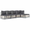 vidaXL 5 r&eacute;szes antracitsz&uuml;rke polyrattan kerti &uuml;lőgarnit&uacute;ra p&aacute;rn&aacute;kkal