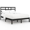 vidaXL Double fekete t&ouml;m&ouml;r fa &aacute;gykeret 135 x 190 cm