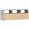 vidaXL betonszürke falra szerelhető TV-szekrény LED-del 130x31x45 cm