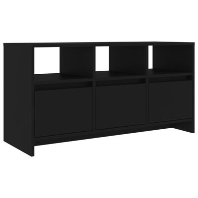vidaXL fekete forgácslap TV-szekrény 102 x 37,5 x 52,5 cm
