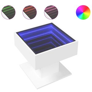 vidaXL feh&eacute;r szerelt fa doh&aacute;nyz&oacute;asztal 50 x 50 x 45 cm