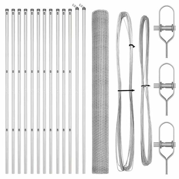 vidaXL Ker&iacute;t&eacute;soszlop Ez&uuml;st 25 x 1,6 m (25 mm h&aacute;l&oacute;) Ac&eacute;l