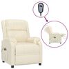 vidaXL krémszínű műbőr elektromos masszázsfotel
