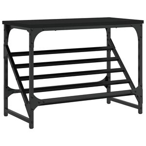 vidaXL fekete szerelt fa cipőtart&oacute; 60x30x45 cm