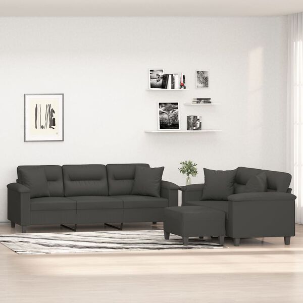 vidaXL 3 r&eacute;szes s&ouml;t&eacute;tsz&uuml;rke mikrosz&aacute;las sz&ouml;vet &uuml;lőgarnit&uacute;ra p&aacute;rn&aacute;val