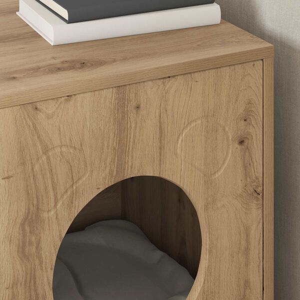 vidaXL Macska H&aacute;z Műv&eacute;szi t&ouml;lgy 42,5 x 40 x 53 cm Faanyag