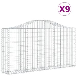 vidaXL 9 db &iacute;ves horganyzott vas gabion kos&aacute;r 200x30x100/120 cm