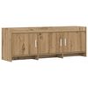 vidaXL TV szekr&eacute;ny 130 x 33 x 47 cm K&eacute;zműves T&ouml;lgy Szerelt Fa