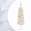 vidaXL Karcs&uacute; műkar&aacute;csonyfa g&ouml;mb&ouml;kkel 150 cm 150 LED Meleg feh&eacute;r