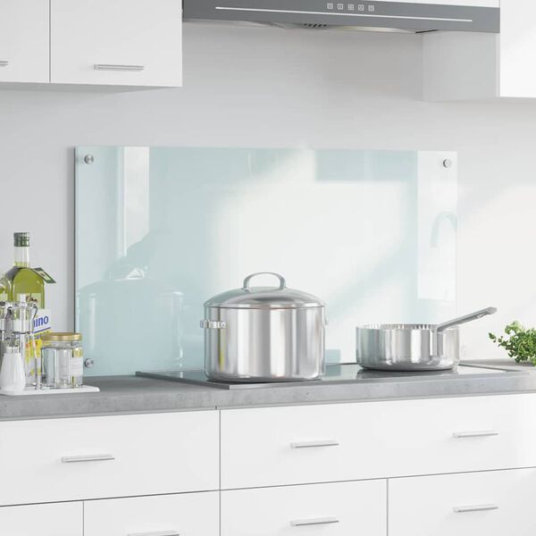 vidaXL Konyhai splashback Feh&eacute;r 100 x 50 cm edzett &uuml;veg