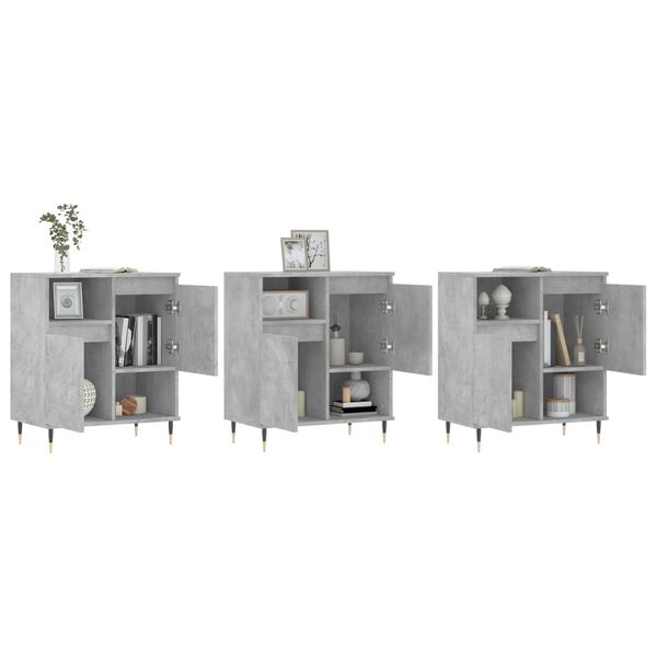 vidaXL 3 db betonsz&uuml;rke szerelt fa t&aacute;lal&oacute;szekr&eacute;ny