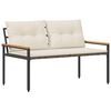 vidaXL Kerti pad 2 -Seater 116 x 67,5 x 72 cm polirattan Kr&eacute;mfeh&eacute;r