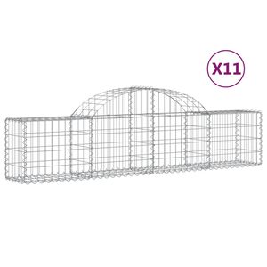 vidaXL 11 db &iacute;ves horganyzott vas gabion kos&aacute;r 200x30x40/60 cm