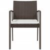 vidaXL 2 db barna polyrattan kerti szék párnával 56,5 x 57 x 83 cm