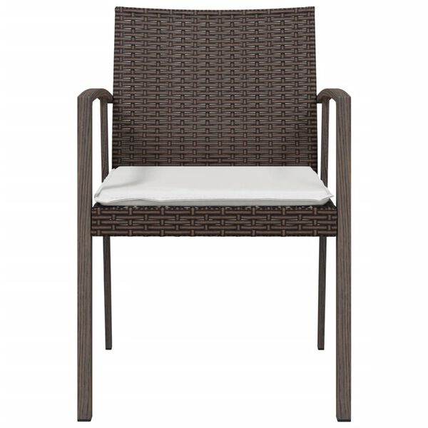 vidaXL 2 db barna polyrattan kerti szék párnával 56,5 x 57 x 83 cm