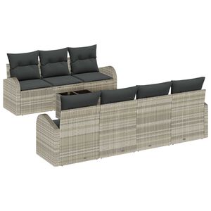 vidaXL Kerti Kanap&eacute; Szett Vil&aacute;gossz&uuml;rke 55 x 55 x 37 cm polirattan