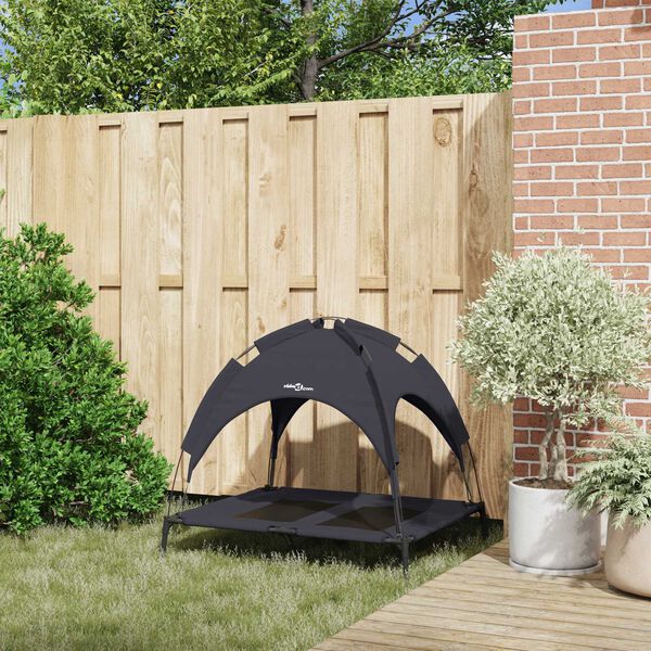 vidaXL Kutyafekhely Fekete 92 x 77 x 82,5 cm Acél