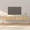 vidaXL 3 db sonoma t&ouml;lgy sz&iacute;nű fali TV-szekr&eacute;ny 100 x 34,5 x 40 cm