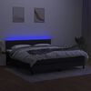 vidaXL fekete sz&ouml;vet rug&oacute;s &eacute;s LED-es &aacute;gy matraccal 180 x 200 cm