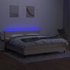 vidaXL kr&eacute;msz&iacute;nű sz&ouml;vet rug&oacute;s &eacute;s LED-es &aacute;gy matraccal 180 x 200 cm