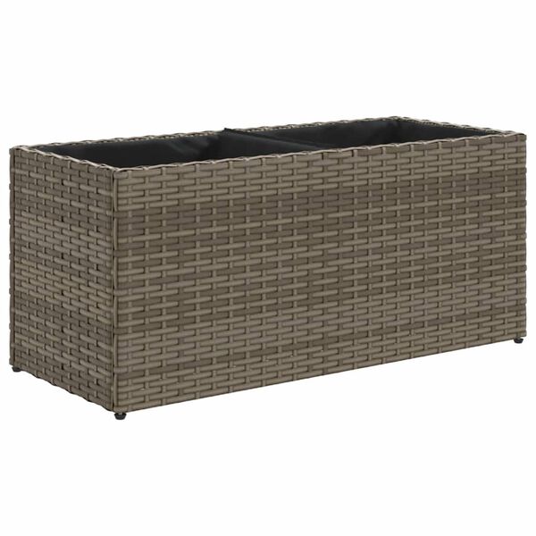 vidaXL sz&uuml;rke polyrattan kerti &uuml;ltetől&aacute;da 2 cser&eacute;ppel 72x30x32 cm