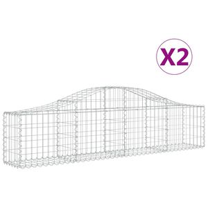 vidaXL 2 db &iacute;ves horganyzott vas gabion kos&aacute;r 200x30x40/60 cm