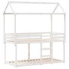 vidaXL fehér tömör fenyőfa ágy emelettel és tetővel 90 x 200 cm