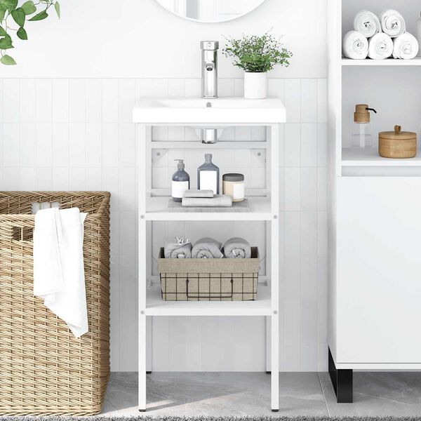 vidaXL feh&eacute;r vas f&uuml;rdőszobai mosd&oacute;kagyl&oacute;keret 40 x 38 x 83 cm