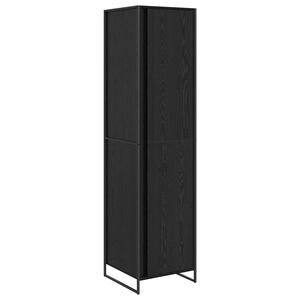 vidaXL Szekr&eacute;ny Fekete t&ouml;lgy 50 x 50 x 200 cm Szerelt Fa