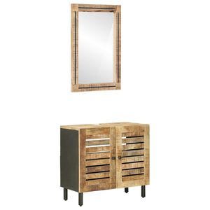 vidaXL F&uuml;rdőszobai Szekr&eacute;ny Szett 2 db Term&eacute;szetes 62 x 33 x 58 cm