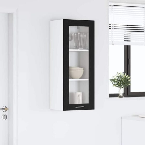 vidaXL F&uuml;ggő szekr&eacute;ny t&aacute;rol&oacute;val Fekete t&ouml;lgy 40 x 31 x 100 cm Faanyag