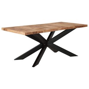 vidaXL t&ouml;m&ouml;r nyers mang&oacute;fa &eacute;tkezőasztal 180 x 90 x 76 cm