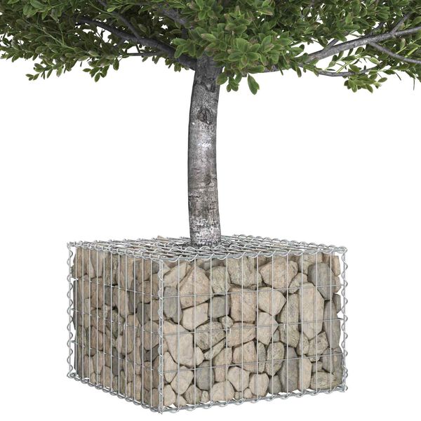 vidaXL Gabion emelt &aacute;gy Ez&uuml;st 60 x 60 x 40 cm Horganyzott ac&eacute;l