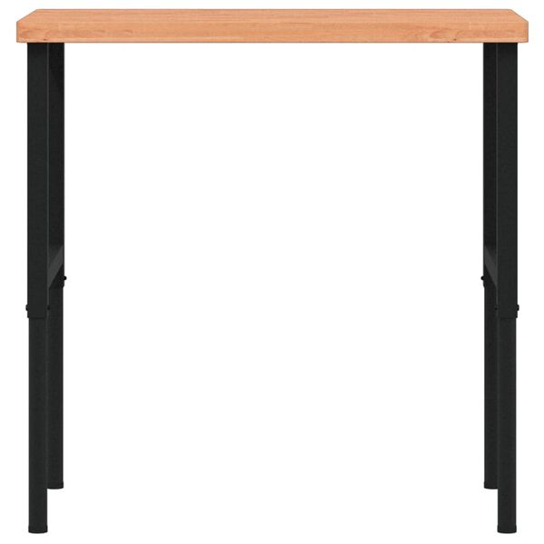 vidaXL tömör bükkfa négyszög alakú munkapad 100 x 60 x (73-99,5) cm
