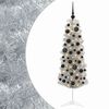 vidaXL Karcs&uacute; műkar&aacute;csonyfa g&ouml;mb&ouml;kkel 150 cm 150 LED Meleg feh&eacute;r