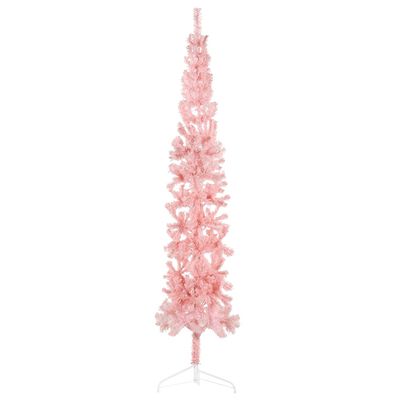 vidaXL rózsaszín vékony fél műkarácsonyfa állvánnyal 210 cm