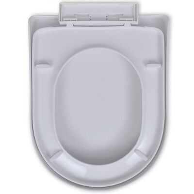 vidaXL fehér szögletes WC-ülőke lassan csukódó fedéllel