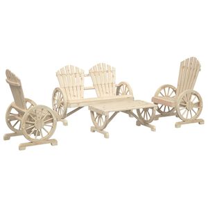 vidaXL 4 r&eacute;szes t&ouml;m&ouml;r fenyőfa kerti pihenőgarnit&uacute;ra