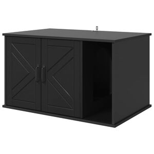 vidaXL Macska H&aacute;z Fekete 85 x 55 x 50,5 cm Szerelt Fa