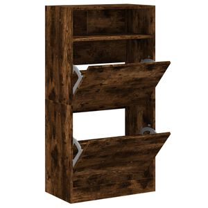 vidaXL f&uuml;st&ouml;s t&ouml;lgy sz&iacute;nű szerelt fa cipőszekr&eacute;ny 60x34x116 cm