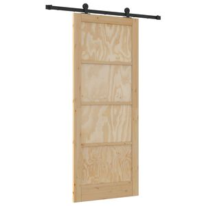 vidaXL Cs&uacute;sz&oacute; ajt&oacute; ORKDAL 86 x 211 cm T&ouml;m&ouml;r Fenyőfa Term&eacute;szetes