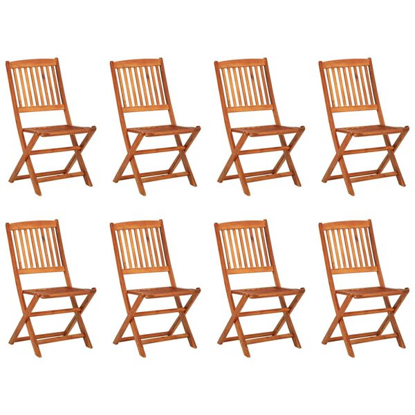 vidaXL 9 r&eacute;szes t&ouml;m&ouml;r ak&aacute;cfa kerti &eacute;tkezőgarnit&uacute;ra 180 x 90 x 75 cm