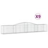 vidaXL 9 db &iacute;ves horganyzott vas gabion kos&aacute;r 400x50x60/80 cm