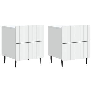 vidaXL &Eacute;jjeliszekr&eacute;ny 2 pcs Feh&eacute;r 43 x 34,5 x 49,5 cm Szerelt Fa