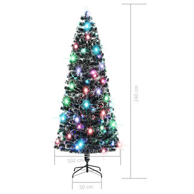 vidaXL optikai szálas műkarácsonyfa talppal/LED fénnyel 240 cm