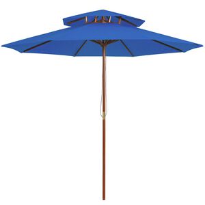 vidaXL k&eacute;k k&eacute;tszintes napernyő far&uacute;ddal 270 cm