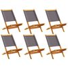 vidaXL 6 db antracitszürke szövet és tömör fa összecsukható kerti szék