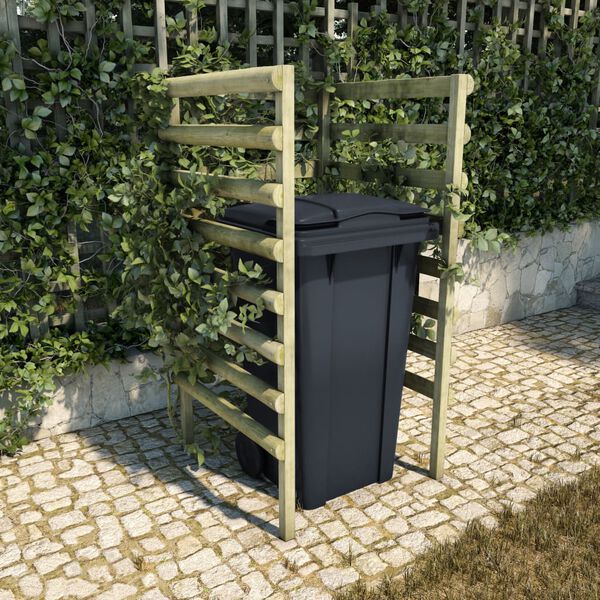 vidaXL egyhelyes z&ouml;ld impregn&aacute;lt fenyőfa kukat&aacute;rol&oacute; 70 x 80 x 150 cm